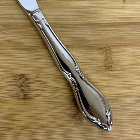 Oneida Strathmore Steak Knives Set of 4 Deluxe Stainless Steel Flatware 90s - Picture 6 of 6